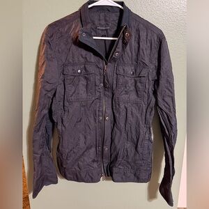 John Varvatos Men's Field Lightweight Full Zip Black Biker Jacket Size M